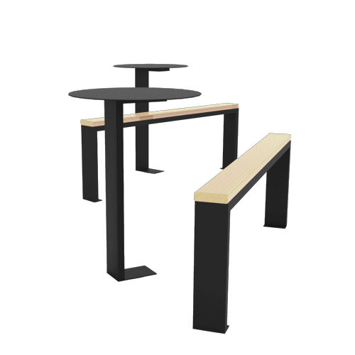 Table mange-debout contemporaine - ING - Euroform K. Winkler GmbH - en acier galvanisé / avec piètement en acier galvanisé / ovale