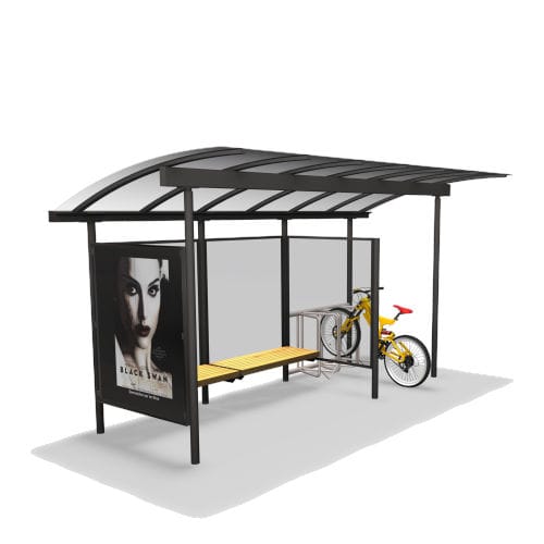 Abribus en métal - COMBI BUS - Euroform K. Winkler GmbH - en polycarbonate / galvanisé / avec banc