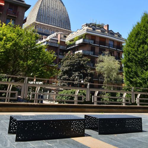 Banc public contemporain - LINEA - Euroform K. Winkler GmbH - en acier galvanisé / en tôle d'acier / sans dossier