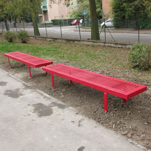 Banc public contemporain - LINEAPANCA LIGHT - Euroform K. Winkler GmbH - en acier galvanisé / avec dossier / sans dossier