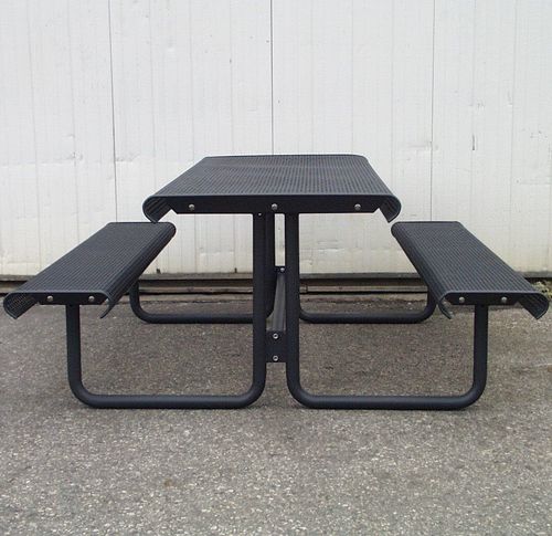 Ensemble table et bancs contemporain - PLUTO - Euroform K. Winkler GmbH - en acier galvanisé / d'extérieur / pour espace public