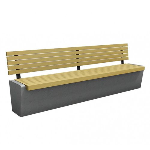 Banc public contemporain - ROMA - Euroform K. Winkler GmbH - en bois de feuillus / en béton / avec dossier