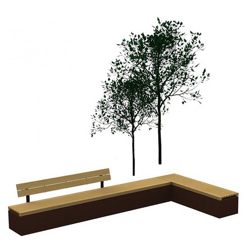 Banc public contemporain - VENEZIA - Euroform K. Winkler GmbH - en bois de feuillus / avec dossier / sans accoudoirs