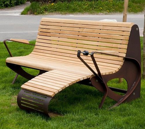 Banc public design original - ALLRELAX - Euroform K. Winkler GmbH - en bois de feuillus / en acier galvanisé / en tôle d'acier