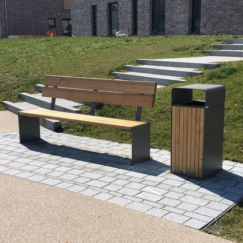 Poubelle publique - NEO - Euroform K. Winkler GmbH - à poser / en bois de feuillus / en acier