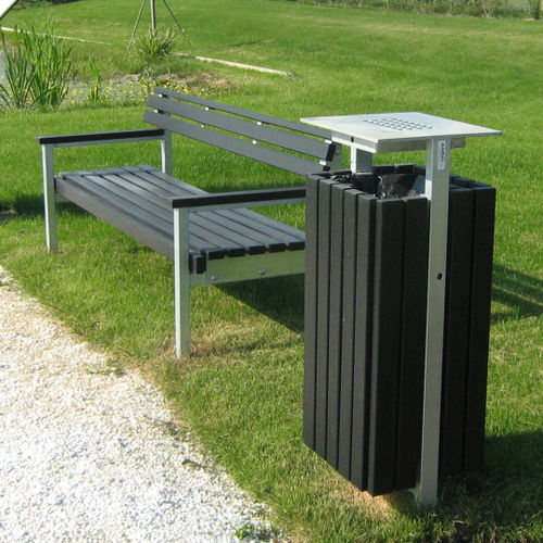 Poubelle publique - QUATTRO - Euroform K. Winkler GmbH - sur pied / en acier / en bois de feuillus