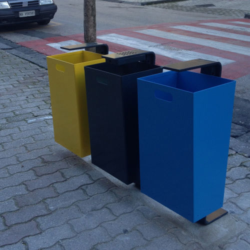 Poubelle publique - ZETACESTINO - Euroform K. Winkler GmbH - en acier galvanisé / en tôle d'acier / avec cendrier intégré