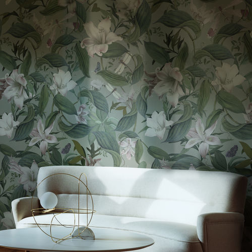 Papier peint contemporain - FLEUR DE LIS - Agena Srl - en tissu / floral / imprimé