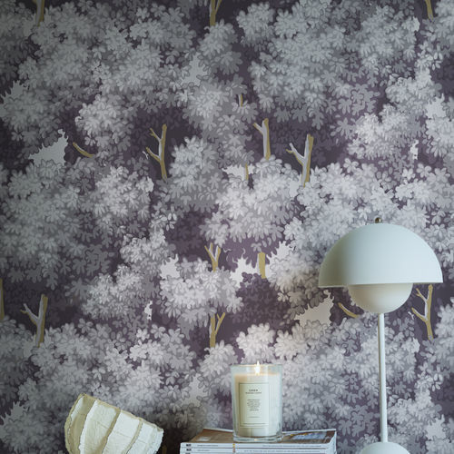 Papier peint contemporain - OAK TREE - Agena Srl - en textile non-tissé / à motif nature / gris