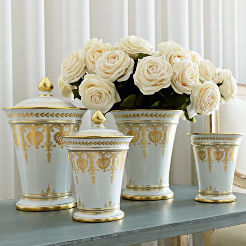 Vase de style - IMPERO ORO - Le Porcellane - en porcelaine / fait main