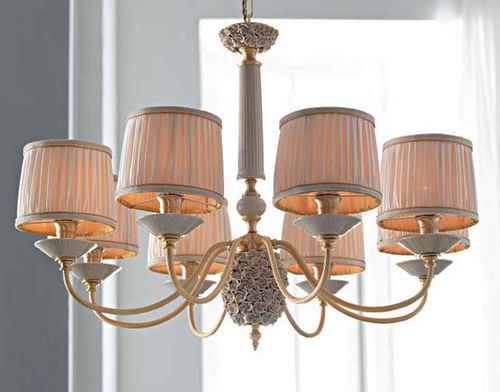 Lustre de style - ORTENSIA - Le Porcellane - en verre de Murano / en soie / en porcelaine