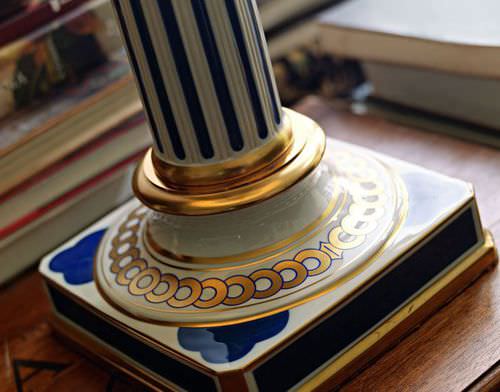 Lampe de table - COLONNE - Le Porcellane - en tissu / en porcelaine / de style