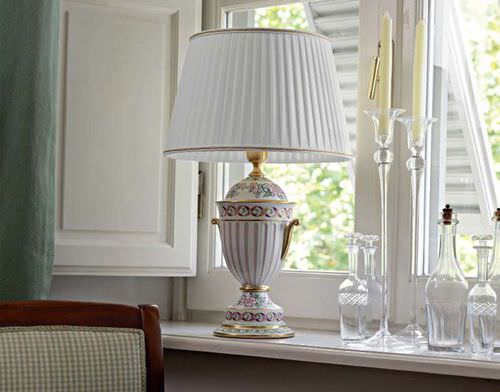 Lampe de table - LIMOGES - Le Porcellane - en tissu / en porcelaine / de style