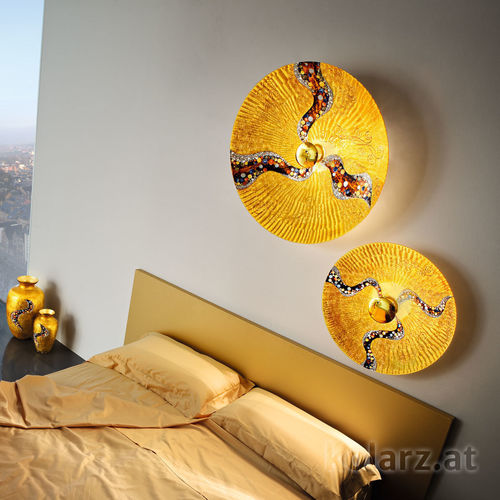 Applique murale design original - LUNA - Kolarz - d'intérieur / en laiton plaqué or / en verre