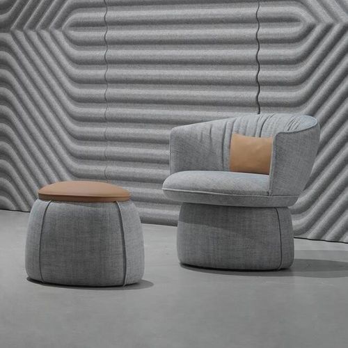 Fauteuil contemporain - BUSSOLA - Ahrend - en tissu / rond / tapissé