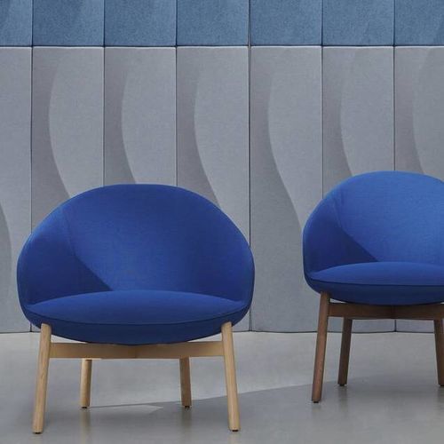Fauteuil contemporain - MARINA - Ahrend - en tissu / tapissé / bleu