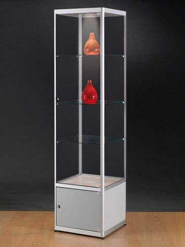 Vitrine contemporaine - MPC 500 WITH STORAGE - SDB Vitrinebouw BV - en verre / en bois / en aluminium anodisé