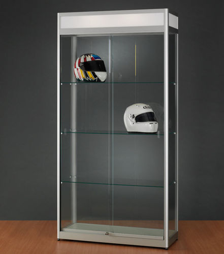 Vitrine contemporaine - 314 1000 WITH HEADER - SDB Vitrinebouw BV - en verre / en bois / en aluminium anodisé