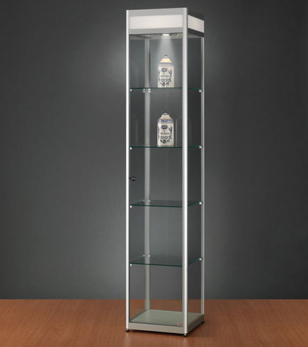 Vitrine contemporaine - 114 WITH HEADER - SDB Vitrinebouw BV - en verre / en bois / en aluminium anodisé