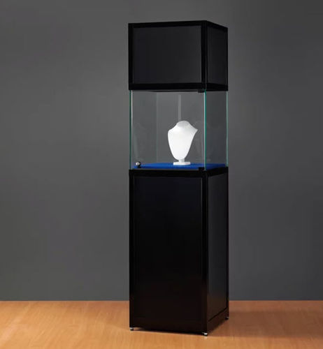 Vitrine contemporaine - SV1 500 WITH HEADER - SDB Vitrinebouw BV - en verre / en bois / aluminium