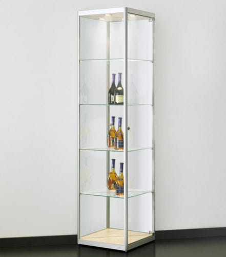 Vitrine contemporaine - CORNER PRISMA  - SDB Vitrinebouw BV - en verre / en bois / en aluminium anodisé
