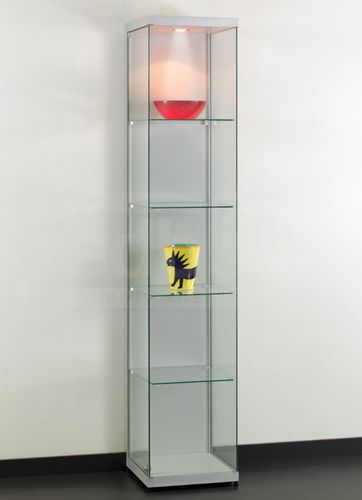 Vitrine contemporaine - DITO 40 WITH BACKPANEL - SDB Vitrinebouw BV - en verre / en aluminium anodisé / éclairée