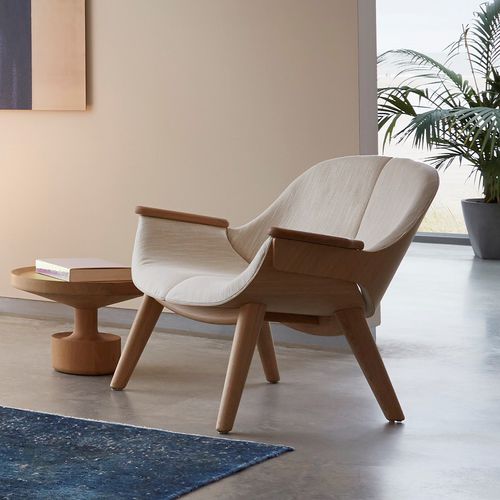 Fauteuil contemporain - FLORIAN - Linteloo - en cuir / en tissu / en chêne