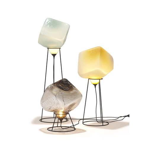 Lampe de sol - CUBO - Linteloo - en acier à revêtement par poudre / en verre soufflé / contemporaine