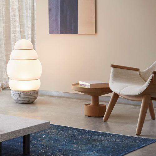 Lampe sur pied - ALTO - Linteloo - en acier / en verre soufflé / en marbre
