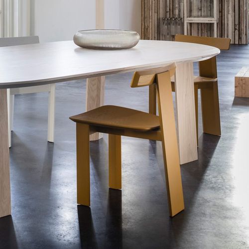 Chaise de salle à manger contemporaine - MARK - Linteloo - d'intérieur / en bois massif / en frêne