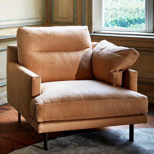 Fauteuil contemporain - GEORGE - Linteloo - en cuir / en tissu / à coussins