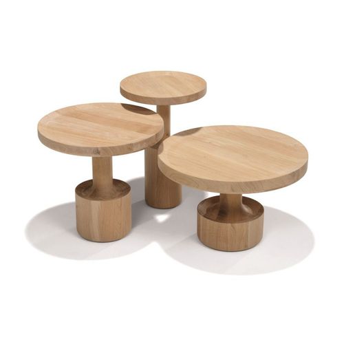 Table basse contemporaine - KIGI - Linteloo - en chêne / avec piètement en chêne / ronde