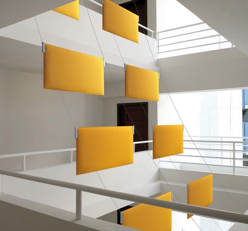 Panneau d'absorption acoustique suspendu - TRA  - Caimi Brevetti SpA - en fibre de polyester / coloré / pour agencement intérieur