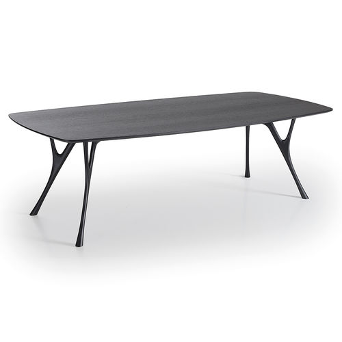 Table à manger contemporaine - PEGASO WOOD - Caimi Brevetti SpA - en bois / avec piètement en aluminium peint / avec piètement en aluminium poli