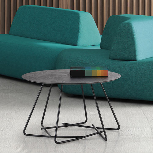Table basse contemporaine - SUSU  - Caimi Brevetti SpA - en HPL / avec piètement en acier peint / ronde