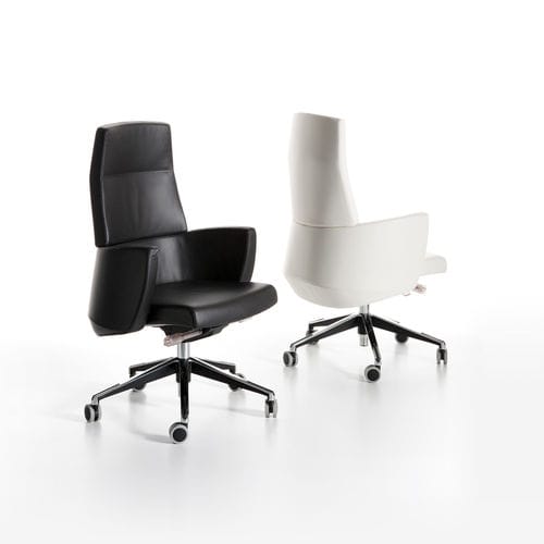 Fauteuil de direction contemporain - GLAMOUR - Manerba - en cuir / avec repose-tête / à hauteur réglable
