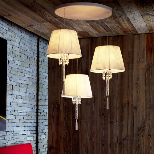 Suspension - TORCH  - Baccarat - en laiton / en laiton nickelé / en cristal