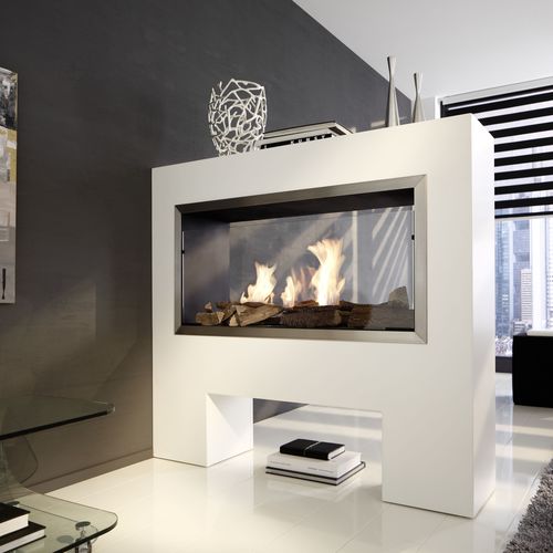 Cheminée électrique - RAUMTEILER TKG-EL - Kamin-Design GmbH & Co KG Ingolstadt - à poser / double face / à foyer ouvert