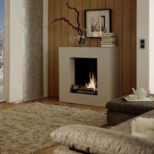 Cheminée électrique - ALPHA-LINEA - CAS400 - Kamin-Design GmbH & Co KG Ingolstadt - au sol / simple face / à foyer ouvert