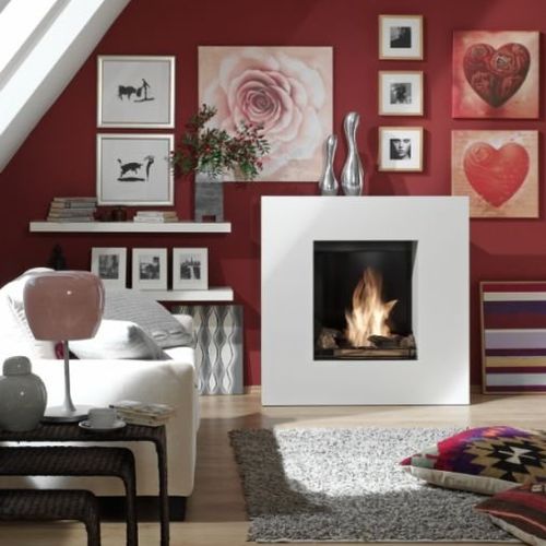 Cheminée électrique - QUADRO - Kamin-Design GmbH & Co KG Ingolstadt - au sol / simple face / à foyer ouvert