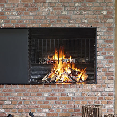 Cheminée à bois - UNIVERSAL BBQ 1 - Metalfire Architectural fireplaces - encastrable / simple face / de jardin