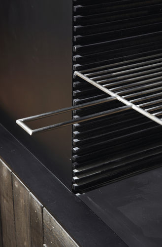 Cheminée à bois - UNIVERSAL BBQ DETAIL - Metalfire Architectural fireplaces - encastrable / simple face / de jardin