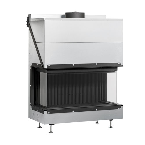 Cheminée à bois - ULTIME D MF 1050-50 WHE 3S V20 - Metalfire Architectural fireplaces - encastrable / sur pied / à 3 faces