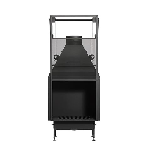 Foyer fermé à bois - UNIVERSAL MF 740-75 W BBQ - Metalfire Architectural fireplaces - à 1 face / en métal / en verre