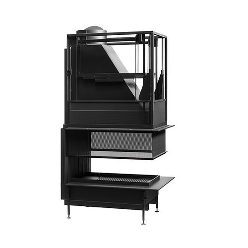 Foyer fermé à bois - UNIVERSAL MF 1050-800-60 W 3S EXT - Metalfire Architectural fireplaces - à 3 faces / en métal / en verre