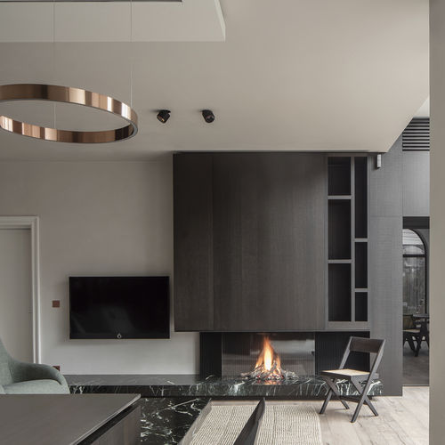 Cheminée à gaz naturel - AVENUE MF 1050-75 GHE 3S - Metalfire Architectural fireplaces - au propane / intégrée / sur pied