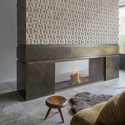Cheminée à bois - UNIVERSAL - Metalfire Architectural fireplaces - encastrable / sur pied / double face