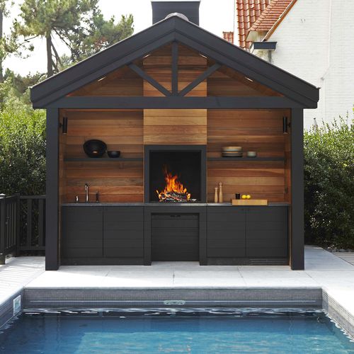 Cheminée à bois - UNIVERSAL BBQ - Metalfire Architectural fireplaces - à encastrer / simple face / de jardin