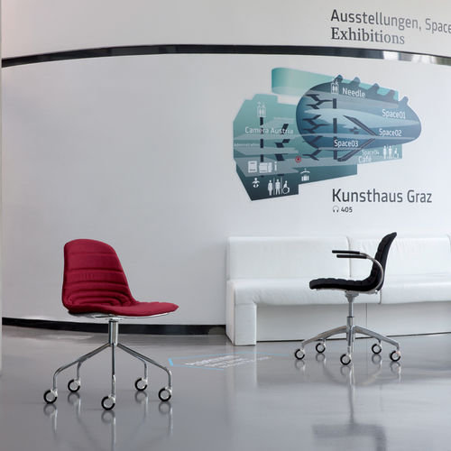 Chaise de bureau contemporaine - EPOCA - LUXY - en tissu / en cuir / en polypropylène