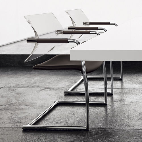 Chaise visiteur contemporaine - AIRE JR - LUXY - d'intérieur / en résille / en cuir